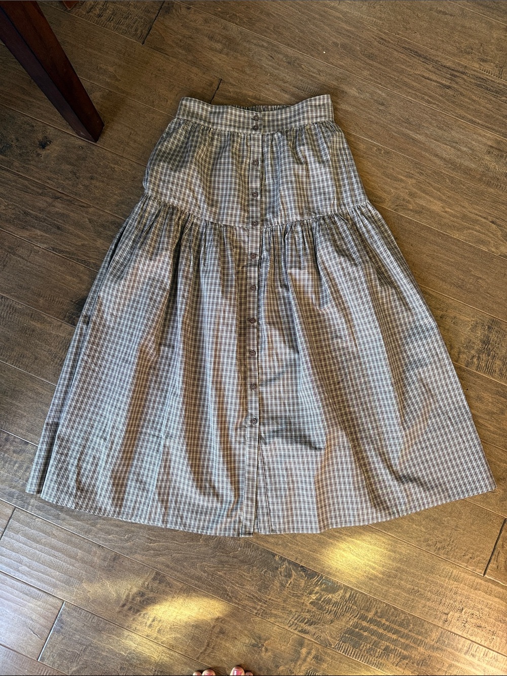 Shop Dahl Button-Front Midi Laura Skirt in Plaid size Small NWT